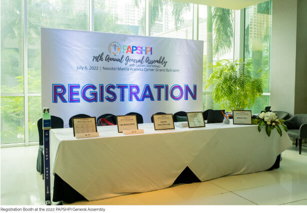 Registration Booth at the 2022 PAPSHPI General Assembly