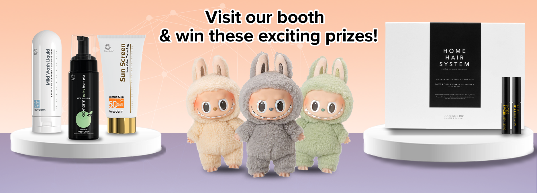 Win Frezyderm, AnteAGE MD, and Labubu at the 2024 PDS Annual Convention